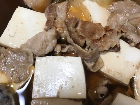 豚肉で肉豆腐